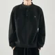 thumbnail image 4 of Camiseta polo holgada de cuello redondo para hombre, color negro, original, con mangas largas y estilo coreano, ropa de calle, 4 of 5