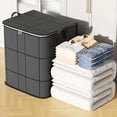 thumbnail image 3 of 4 PCS 140L Plaid Storage Bags, Foldable Clothes Storage Bins with Reinforced Handles, Closet Organizer Containers for Sweaters, Comforters, Bedding & Linen Sheets, Home & Dorm UseS, 3 of 7
