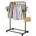 thumbnail image 6 of Coat Rack, Freestanding Metal Clothes Rack with Wheels, Standard Organizer for Hanging Clothes, Coats, Skirts, Shirts, Black Freestanding Metal Clothes Rack with Wheels, 6 of 6