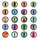 thumbnail image 1 of Ojos de dragón de 18 mm Uxcell, 20 juegos de ojos de vidrio redondos para animales, colores mixtos, 1 of 6