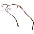 thumbnail image 1 of FONEX Monture de Lunettes Colorée en Titane Pur pour Hommes Semi-Cerclée Carrée Lunettes Monture (85890 Rouge), 1 of 7