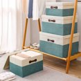 thumbnail image 2 of KYAIGUO Cotton Sisal Storage Bags, Large Closet Organizer with Lid for Laundry Toy Storage Basket for Living Room, Bedroom, 2 of 7