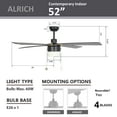 thumbnail image 3 of Smaair 52" 4 Blade Pull Chain Ceiling Fan with Light & Silent Motor, 3 of 8