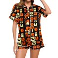 thumbnail image 2 of Elvqul Women's Knit Fabric Short Sleeve Pajama Set for Relaxing AT Home - Soft Feel, 2 of 8