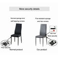 thumbnail image 6 of DreamBuck Dining Chairs Set of 6, Modern Minimalist, Fireproof Leather Sprayed, Metal Pipe Diamond Grid Pattern, Restaurant Home Conference Chair, Black, 6 of 8