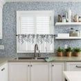 thumbnail image 6 of Christmas Kitchen Curtains and Valances Set, Rod Pocket Curtains Tier Farmhouse Window Curtains 36 Inch Length, Blue Eucalyptus Leaves Flowers Farmhouse 3 Piece Kitchen Curtains Set, 6 of 6