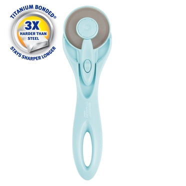 Westcott Titanium Bonded 45mm Rotary Fabric Cutter with Safety Shield, Light Blue