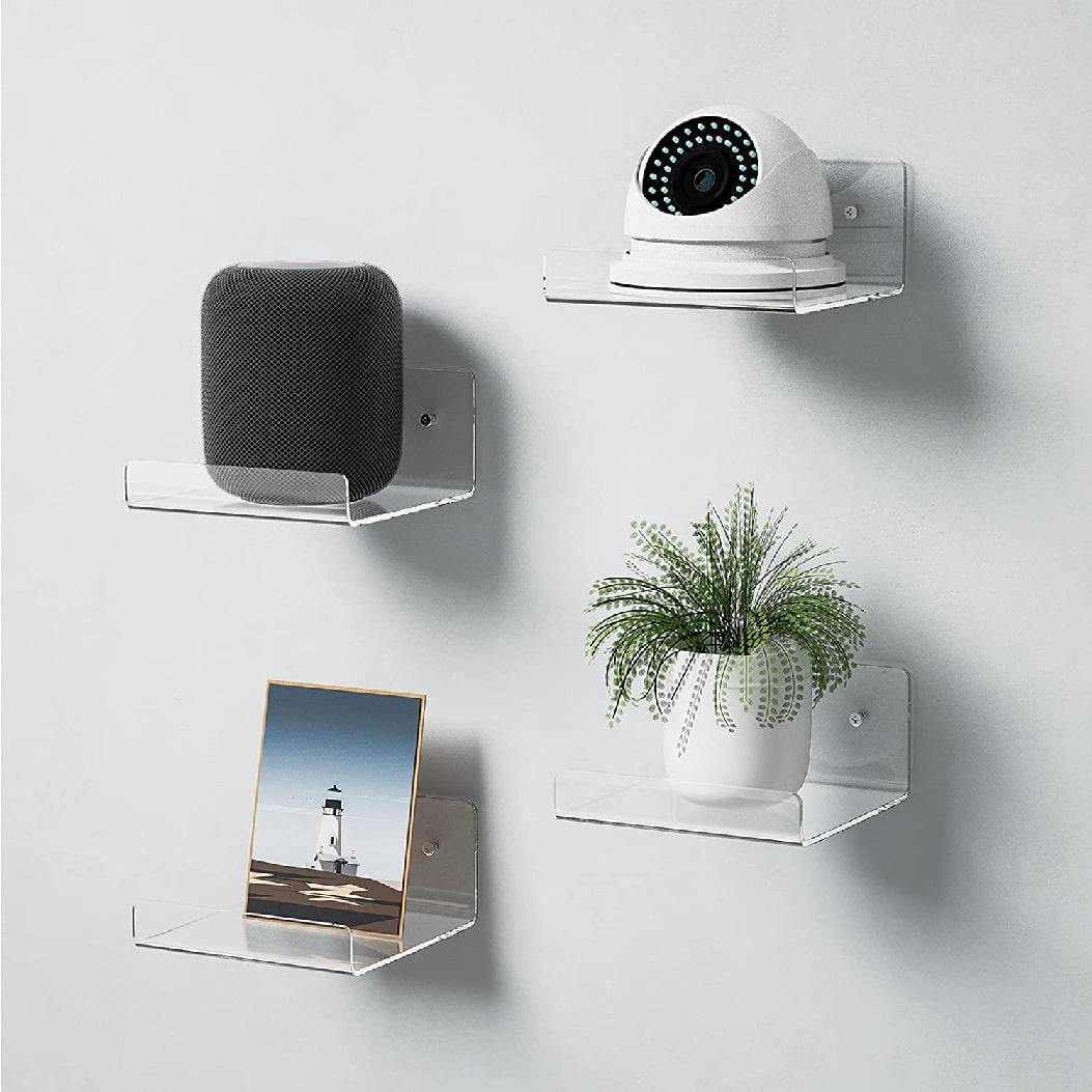 Small Acrylic Floating Wall Shelf, Mini Pop Shelves, Hanging Wall