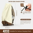 thumbnail image 3 of Patio Egg Chair Cover Hanging Outdoor Double Wicker Egg Swing Covers Waterproof, 3 of 10