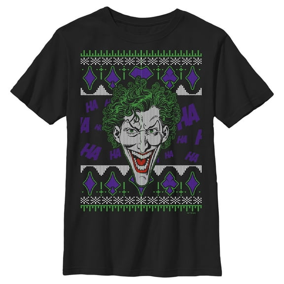 Boy's Batman Joker Sweater Graphic Tee Black X Small