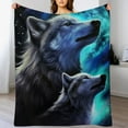 thumbnail image 3 of ARISTURING Wolf Blanket Wolfs Print Throw Blankets for Couch Sofa Bed Stuff Decor Lightweight Soft Cozy Plush Warm Flannel Bedding Blanket for Girls Boys Kids Teen Man Women Adults, 3 of 6
