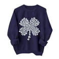 thumbnail image 2 of St. Patrick's Day Sweatshirt for Women Floral Shamrock Pattern Crewneck Long Sleeve Ribbed Cuffs Loose Fit Graphic Holiday Top, 2 of 6