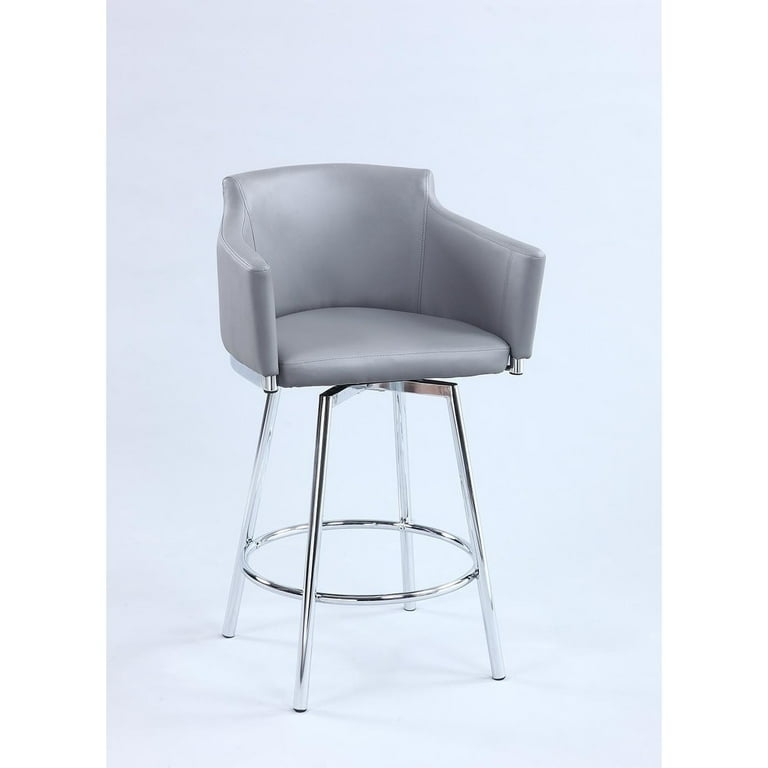 Somette Dahlia Grey Club Bar Stool with Memory Swivel No Yes Black Walmart