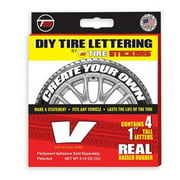 Tire Sticker 9766020210 Letter V Tire Stickers & Film, White - Pack of 4