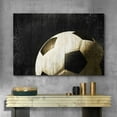thumbnail image 2 of wall26 Canvas Print Wall Art Vintage Retro Dark Wood Panel Soccer Ball Sports &amp; Fitness Athletes Digital Art Realism Boy's Bedroom Decorative Urban Rustic for Living Room, Bedroom, Office - 12&qu, 2 of 5