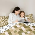 thumbnail image 5 of Homewish Abstract Pixel Geometric Bedding Comforter Set,Modern Minimalist Checkered Twin Comforter Sets,Light Brown Greenk Bedding Set For Teens,Ultra Soft Home Decor Reversible,2pcs, 5 of 8