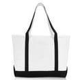 thumbnail image 2 of Dalix 23" Large Heavy Duty 24 oz. Cotton Canvas Shopping Tote Bag Black, 2 of 6
