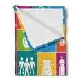 thumbnail image 2 of Fitness Soft Flannel Fleece Throw Blanket, Different Colorful Fitness Healthy Lifestyle Motivation Activity Weight Loss, Cozy Plush for Indoor and Outdoor Use, 70" x 90", Multicolor, by Ambesonne, 2 of 5
