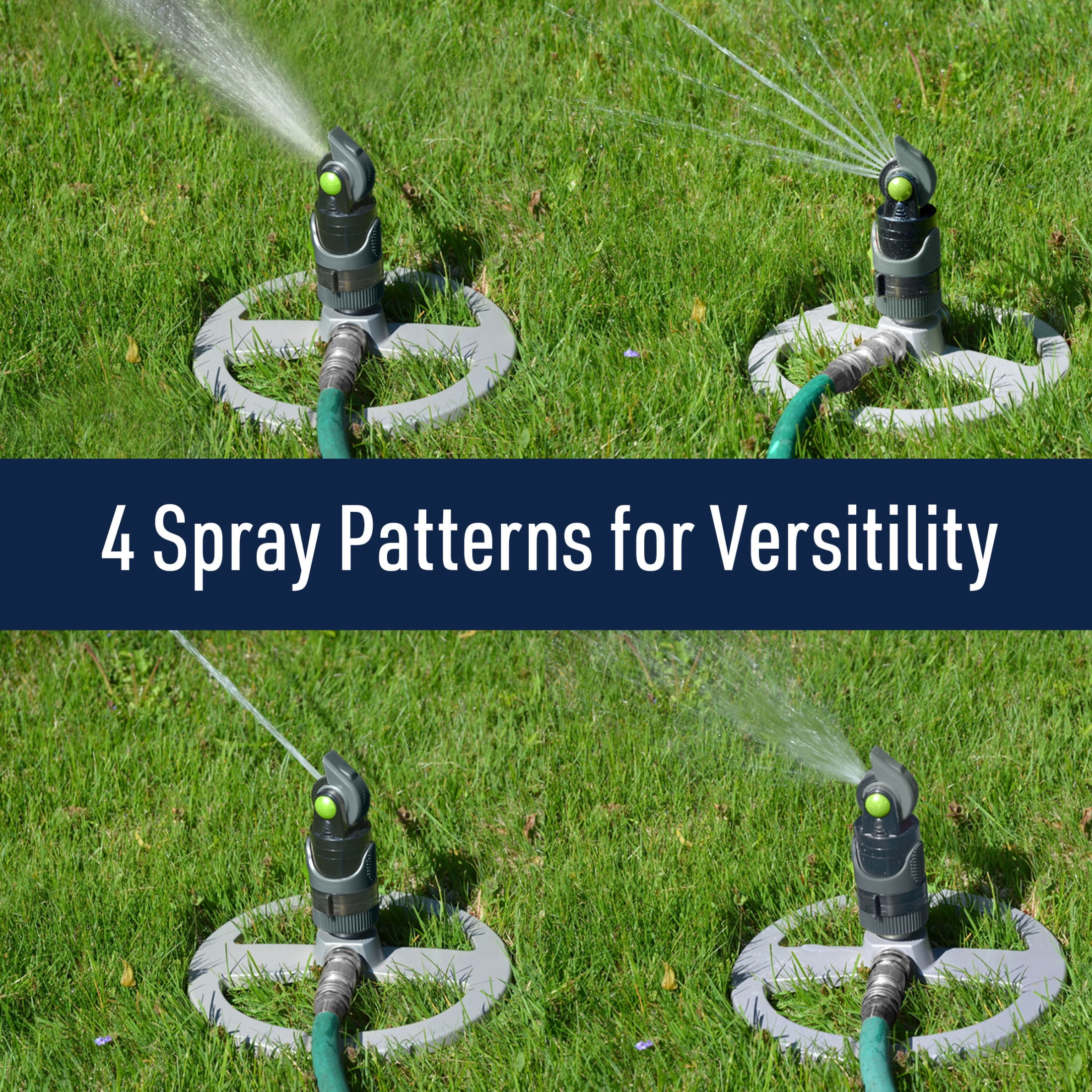 Kings County Tools Impact Sprinklers for Yard with Adjustable Rotating Head and 4 Spray Patterns
