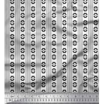 Soimoi Black Cotton Duck Fabric Aztec Geometric Print Sewing Fabric Yard 42 Inch Wide