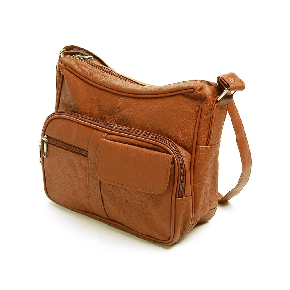 SBR Designs Women's Leather Organizer Purse Shoulder Bag Multiple