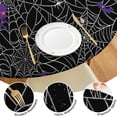 thumbnail image 4 of Halloween Spider Web with Purple Icons Round Fitted Tablecloth with Elastic Edge,Dining Table Cover Waterproof,Outdoor Round Tablecloth for Camping,Dining,Indoor and Outdoor, 4 of 7