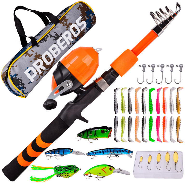 Kids Fishing Pole 150cm, Telescopic Kid Fishing Rod and Reel Combo Suitable  for Boys, Girls