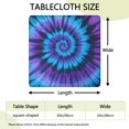 thumbnail image 2 of Blue Purple Tie Dye Mandala Pattern Square Fitted Tablecloth with Elastic Edge,Square Table Cover,Washable Elastic Table Cover for Home Kitchen Party Decor 34"x34", 2 of 6