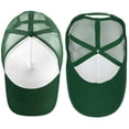 thumbnail image 4 of Falari 5-Panel Mesh Baseball Cap, Trucker Hat, Structured Plain Design, Cotton, Adjustable Size - Hunter Green, 4 of 7
