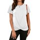 thumbnail image 2 of Gibobby Playera de Manga Corta Casual Suave Camiseta manga corta anudada Color sólido con cuello redondo estación independiente para mujeres europeas y(Blanco,XL), 2 of 5