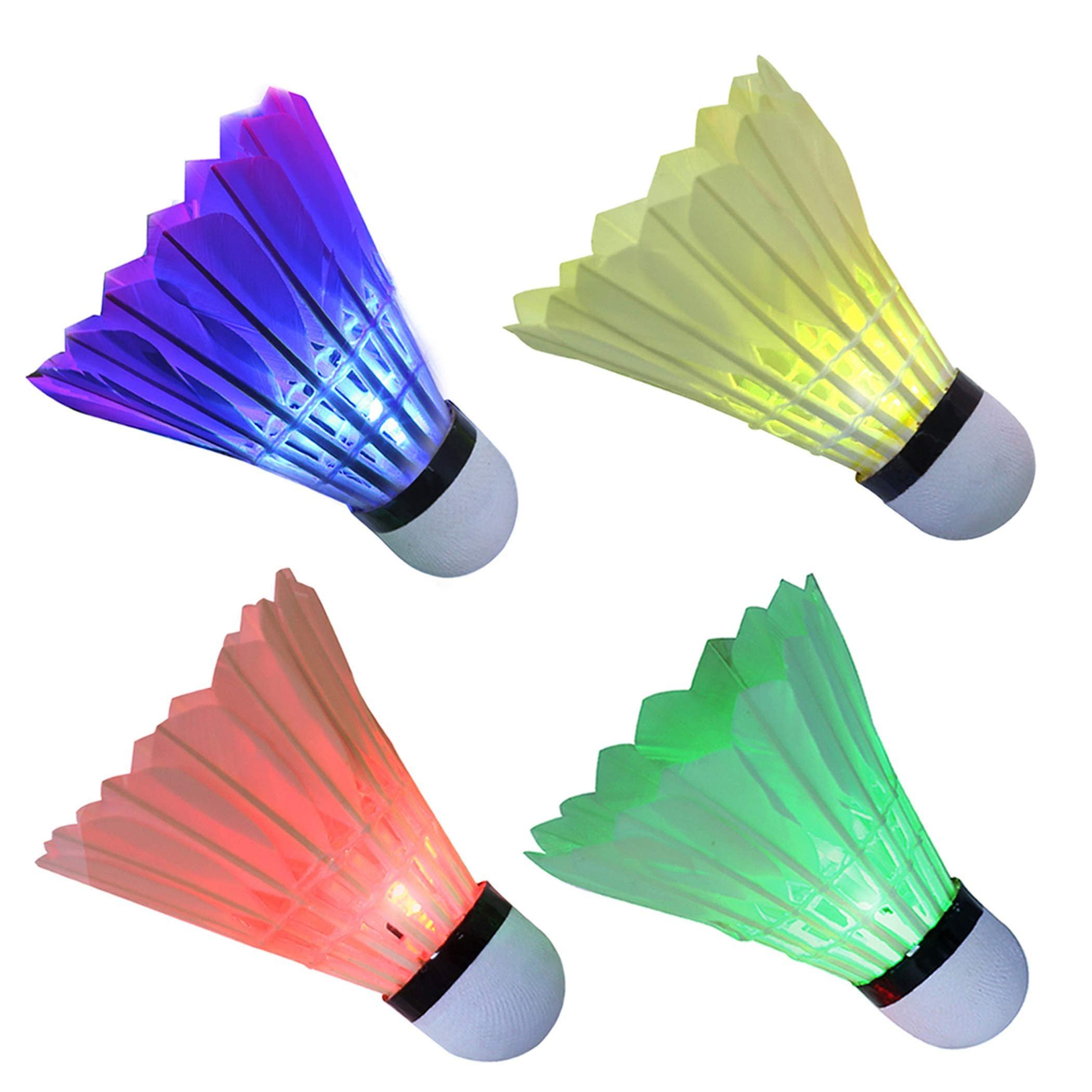 5pcs Novelty LED Glowing Badminton Sports Night Light-up Badminton Shuttlecocks 