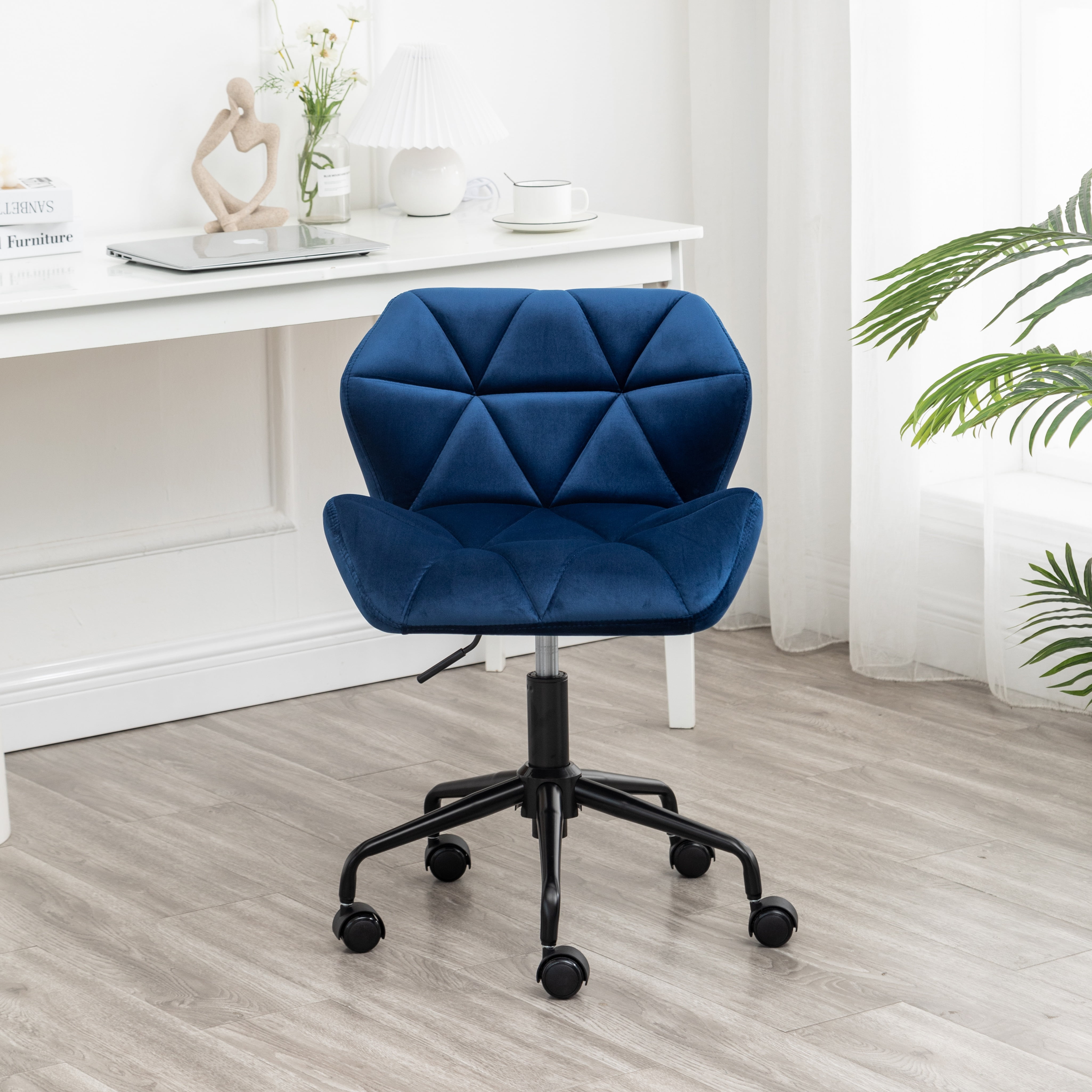 Eldon Diamond Tufted Adjustable Swivel Office Chair in Blue