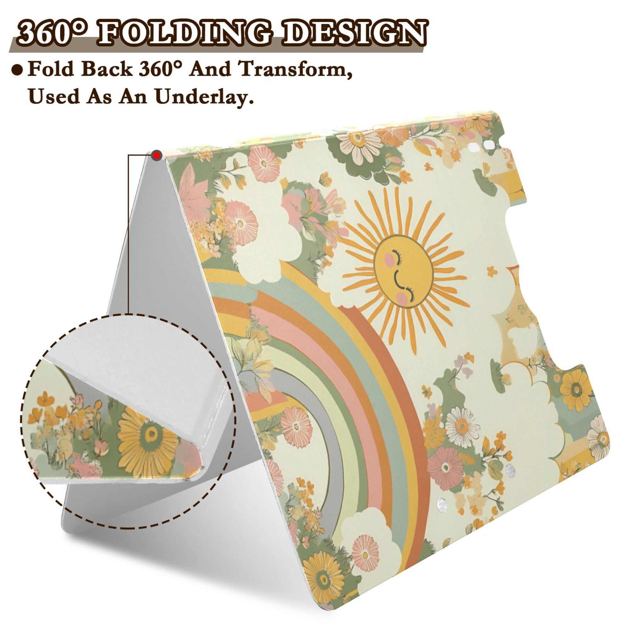 FORMRS A4 Clipboard Folder with Pen Holder Horizontal Foldable School Office Binder, Beige Clouds