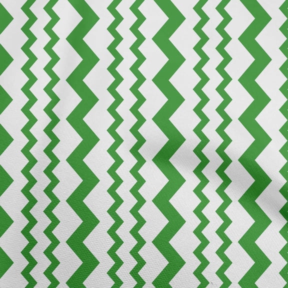 oneOone Silk Tabby Green Fabric Vertical Chevron Diy Clothing Quilting Fabric Print Fabric By Yard 42 Inch Wide