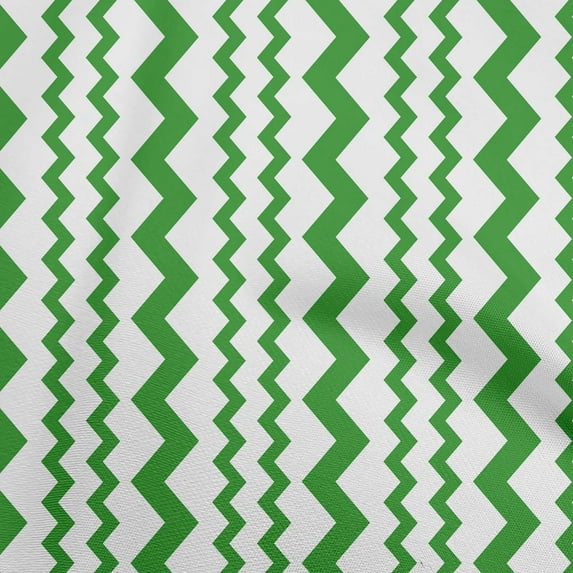 oneOone Velvet Green Fabric Vertical Chevron Fabric For Sewing Printed Craft Fabric By The Yard 58 Inch Wide