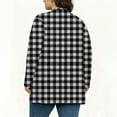 thumbnail image 4 of OGLCCG Plus Size Cardigan for Women with Pockets Long Sleeve Open Front Casual Lightweight Plaid Cardigans Casual Loose Outwear,L,Black, 4 of 4