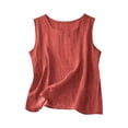 thumbnail image 5 of Enjoytime Summer Outfits for Women Solid Color Sleeveless Tank Tops with Shorts 2 Piece Set Travel Casual Plus Size Lounge Set, 5 of 7