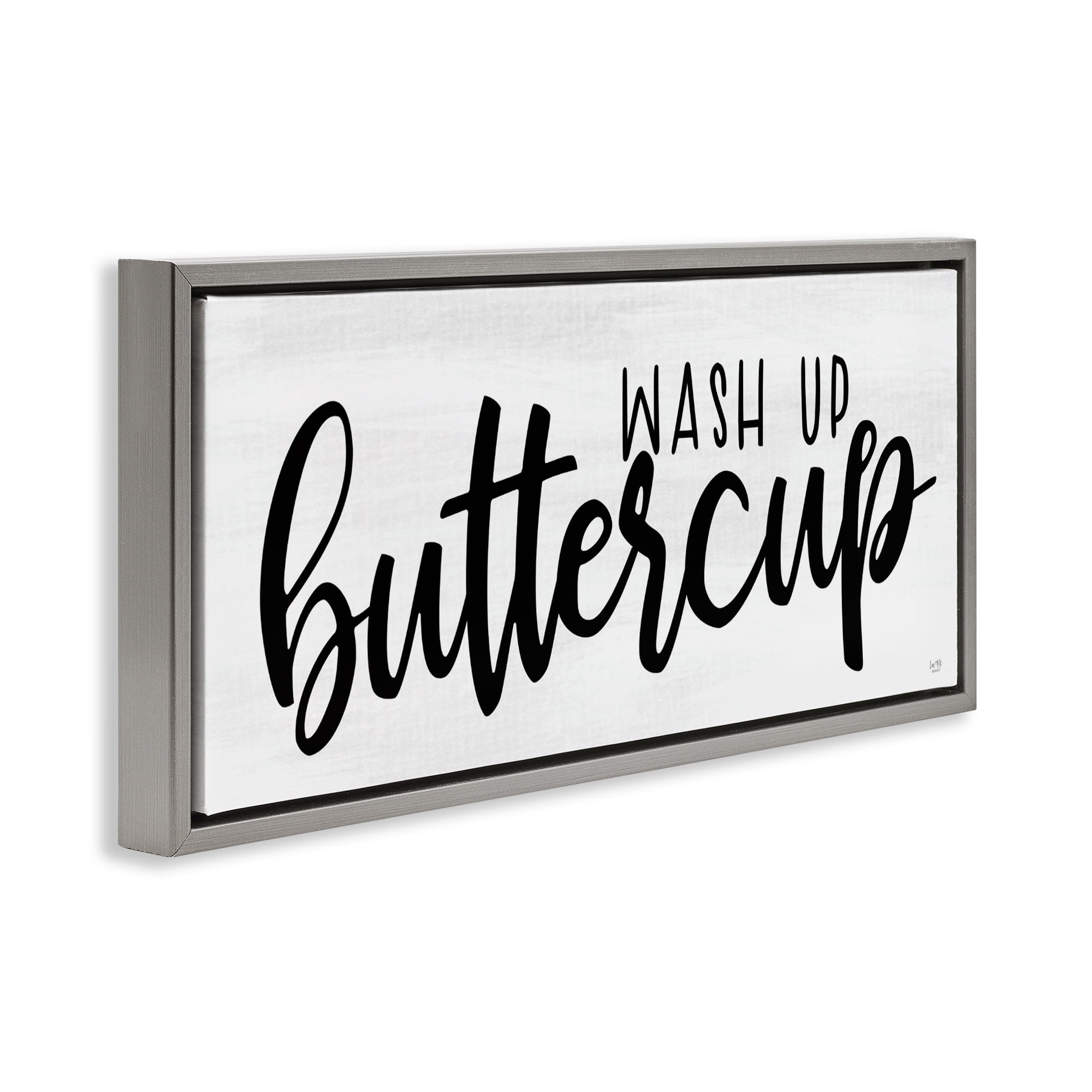 Stupell Industries Wash Up Buttercup Gray Framed Floater Canvas Wall Art, design by Lux + Me Designs