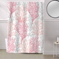thumbnail image 5 of Fabric Shower Curtain, Summer Ocean Pink and Gray Coral Bathroom Curtain with 12 Hooks Waterproof No Bad Odor Machine Washable Bath Curtains for Bathroom, Spa Room, Background Cloth, 66"x72", 5 of 6