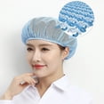 thumbnail image 5 of Hotel Restaurants Cook Accessories Sanitary Hair Nets Breathable Mesh Work Hat Food Service Cap Cooking Hygienic Cap Chef Hat DARK BLUE, 5 of 8