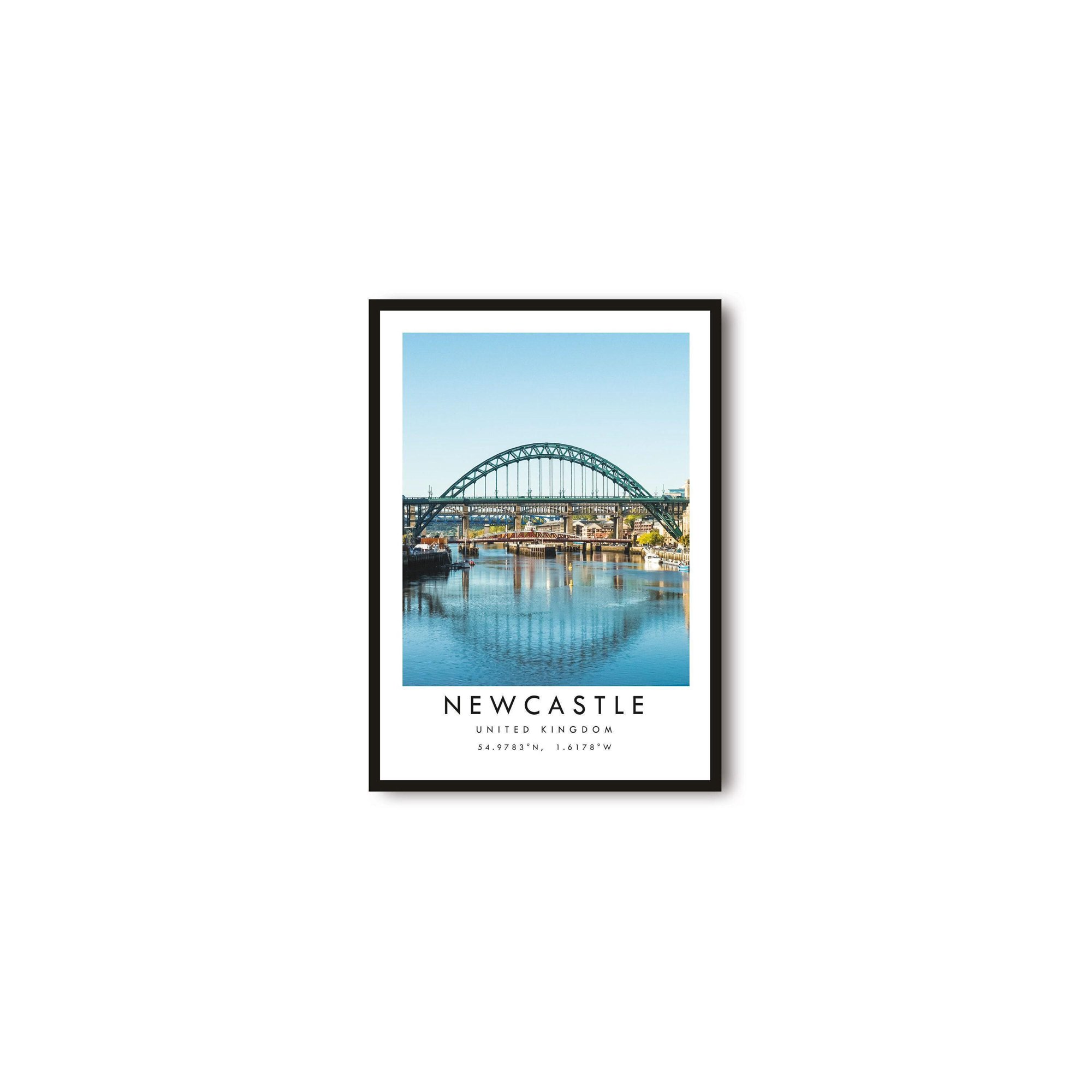 Newcastle Travel Print Tyne Bridge Minimalist Wall Art Home Decor Office Wall Art
