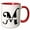 Red/White, variant on 3drose, Bold Script Monogram M - Morris, 11oz Mug