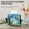thumbnail image 4 of Beautiful Starry Background Tissue Box Cover Leather Square Rectangle Tissue Box Holder for Bathroom Living Room Desk Office Decor, 4 of 7