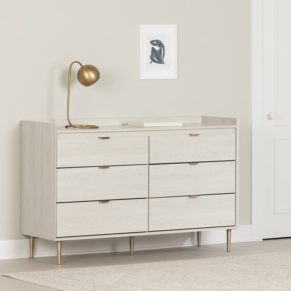 South Shore Hype 6-Drawer Dresser for Adult, in Winter Oak