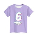 thumbnail image 4 of HVOBBTY T-shirt Décontracté à Manches Courtes Respirant pour Tout-Petits, T-shirt Imprimé à Manches Courtes Col Rond Décontracté Polyvalent pour Enfants Violet, 9-10 Ans, 4 of 4