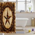 thumbnail image 3 of Manfei Boho Stars Shower Curtain 72Wx78L,Rustic Farmhouse Lodge Bath Curtain,Cream Brown, 3 of 5