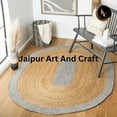 thumbnail image 5 of Jaipur Art And Craft Handmade Oval Shape Jute Braided Area Rug with Sage Border Design for Home Décor Rug Size - (8x10 Sq Feet), (96x120 Inches), (240x300 CM), 5 of 6