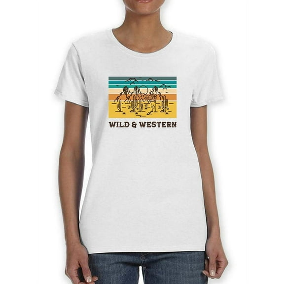 Wild And Western Shaped T-Shirt Women -Smartprints Designs, Female Large
