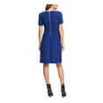 thumbnail image 2 of DKNY Womens Navy Ruched Zippered Pouf Jewel Neck Above The Knee Fit + Flare Dress XL, 2 of 2