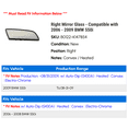 thumbnail image 2 of Right Mirror Glass - Compatible with 2006 - 2009 BMW 550i - Original, 2 of 2